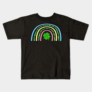 Shamrock Rainbow Patrick's Day Kids T-Shirt